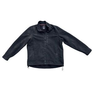 LL Bean Mens Large Soft Shell Wool Blend Dark Gray Full Zip Outdoor Jacket OHMN7